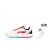 New LiNing Feather Abrasion Resistant Low Top Badminton Shoes Unisex White Red AYTT035-1