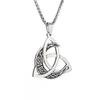 European and American Viking Triangle Knot Moon Phase Surrounding Necklace Titanium Steel Men's