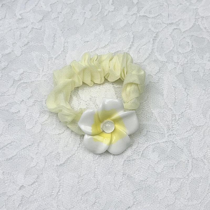 Cross-border Hot Selling Egg Flower Hair Ties for Kids, Soft Hair-Friendly High Elastic Rubber Bands, Sweet Fresh Sunflower Hair Scrunchies
