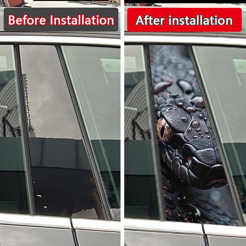 Black Mamba Snake Car Stickers Waterproof Auto B-Pillar Decor Cover Scratches Sunscreen Doors Pillar Trim Auto Accessories