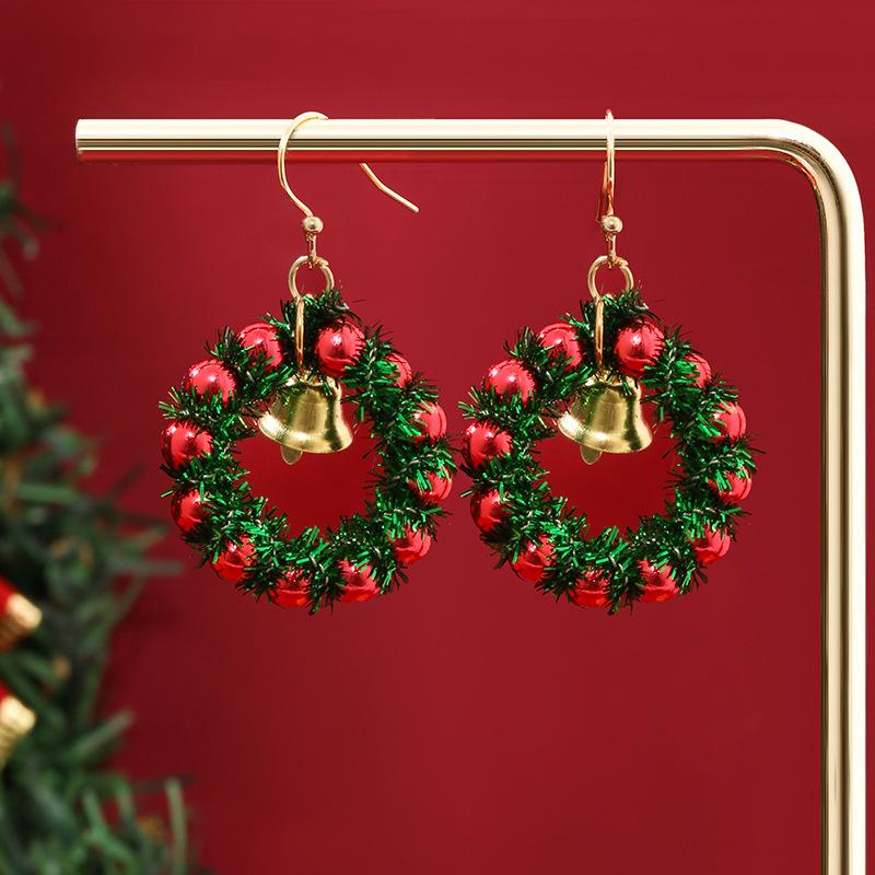 European & American Christmas Tree Bell Stud Earrings - Creative Fashion Style