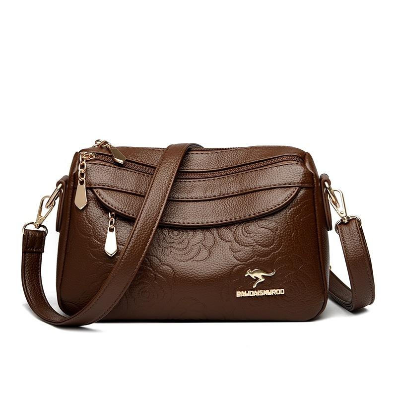 Women's Bag New Shoulder Crossbody Bag Medium Mother Bag Women's Diagonal Straddle Soft Leather Bag