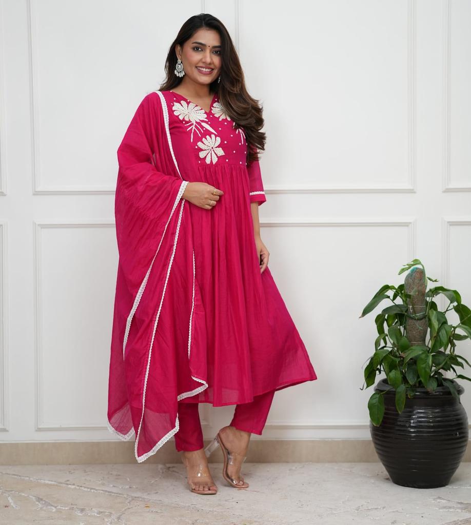 Indian Designer Party Wear Top Tunic Kurta Pant Dupatta Set Women Bollywood Salwar Suit