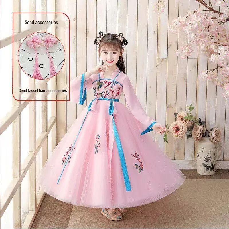 Girls' Chinese Hanfu Fairy Dress – Ancient Style for All Seasons