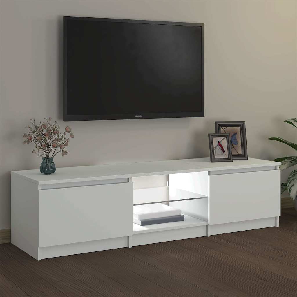 Vidaxl TV Cabinet with LED Lighting, White, 140 X 40 X 35.5 Cm