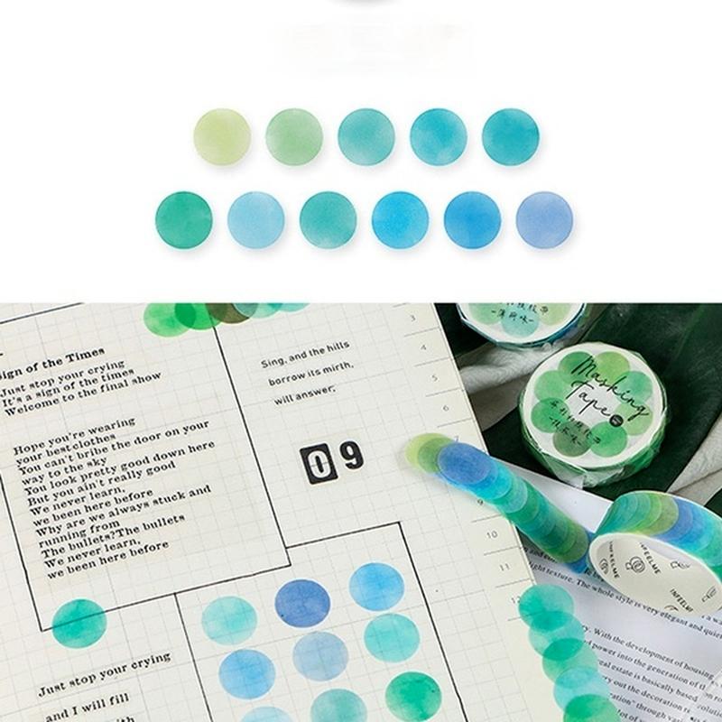 2 Rollen 14*14mm Hartbonbon Punktfarbe Washi Journaling Schreiben Erinnerung Washi Tape Deko Geschenk Etikett Ins Abdeckbänder Leicht zu reißen