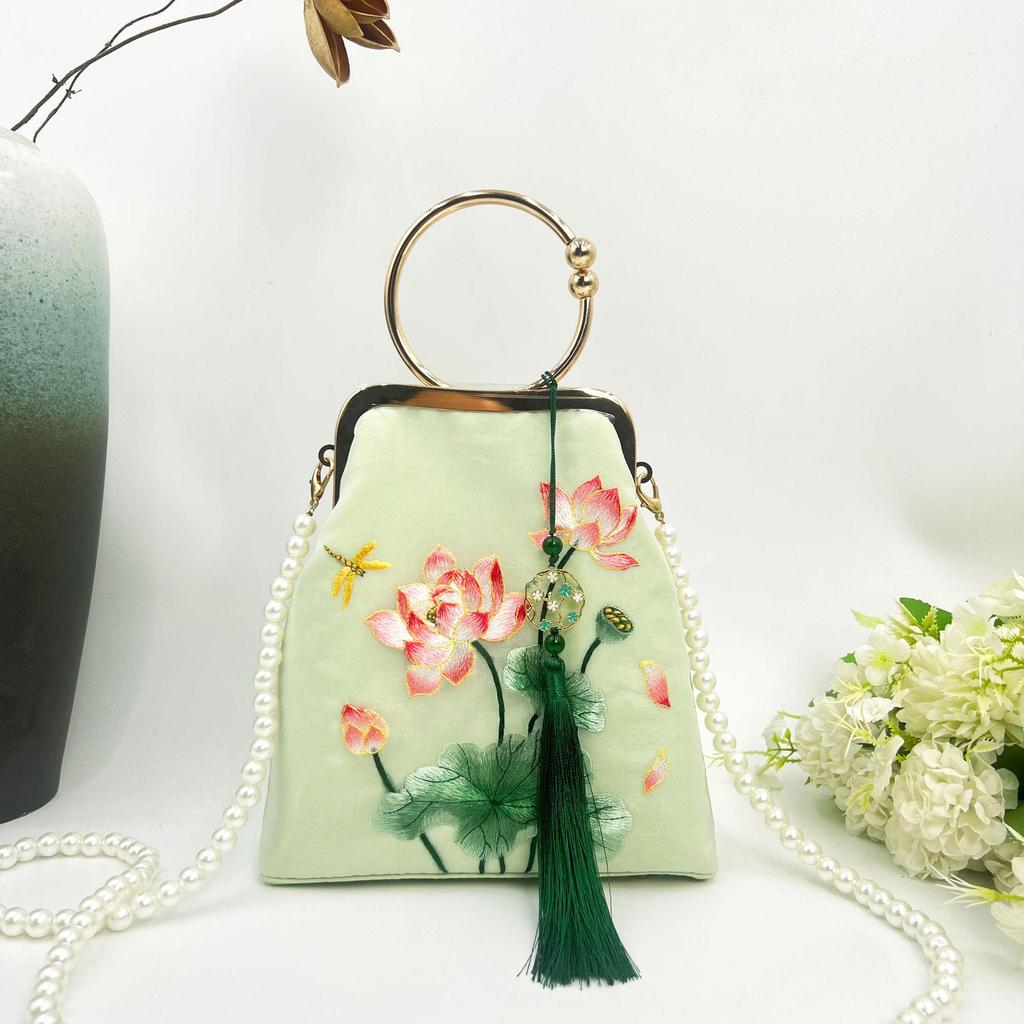 Elegant Brocade Chinese Cheongsam Handbag Clasp Purse - Large Capacity Single Shoulder Crossbody