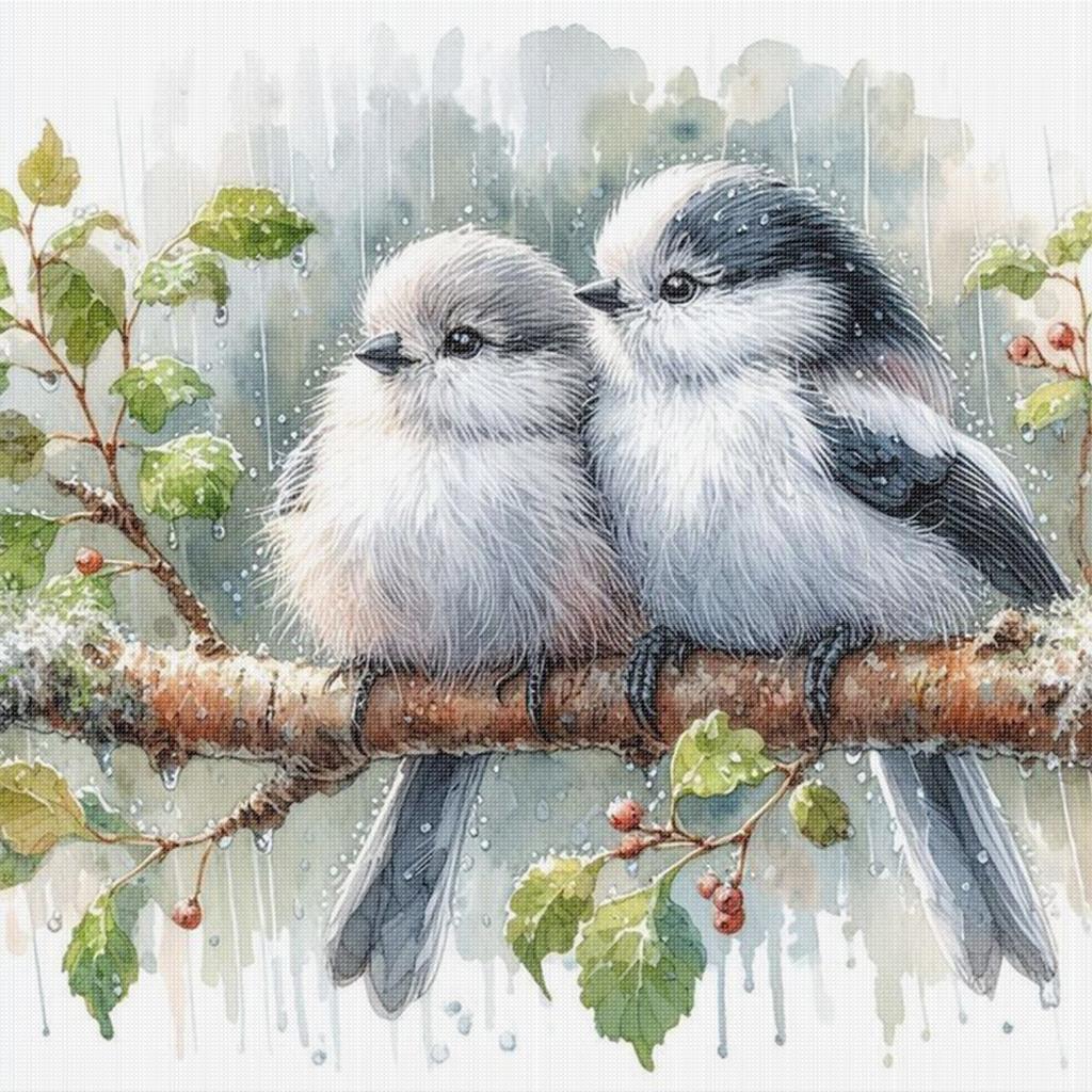 Robin Full 11CT DIY Stamped Needlework Embroidery Kit 40x40cm Printed Cross-Stitch Kits for Beginners Adults Home Decor