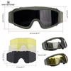 FOCUHUNTER Tactical Sports Lens Easy Lens Adjustable Impact Airsoft Sunglasses Goggles, Glasses, 3-Color Set, Interchangeability, Length, Resistant,