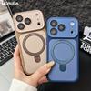 Luxury Color Contrast Magnetic Bracket Case for iPhone 16 17 Pro Max 14 15 Plus 11 12 13 for Magsafe Stand Lens Protection Cover