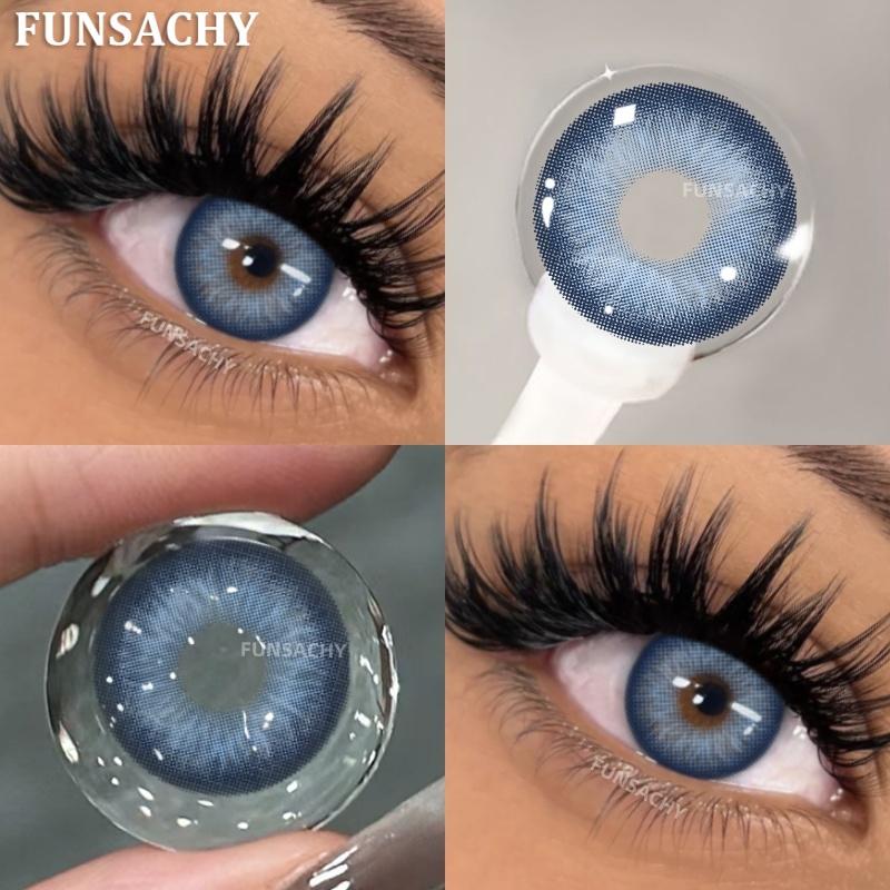 FUNSACHY Natural Contact Lenses 2pcs Blue Green Contact Lenses Color Eye Makeup Gray Pupil and Eyes Color Fashion Beauty Lenses