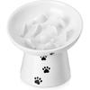 Y YHY Slow Feeder Cat Bowl, Ceramic Cat Slow Feeder Bowl, 6 Inches, Elevated, Anti Vomiting for Dry and Wet Food, White