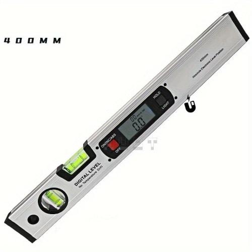 Digital Level, Aluminum Alloy, Multi-Function Angle Meter with High-Precision Display, Level and Inclination Measurement, Shock-Resistant, 400mm, LCD