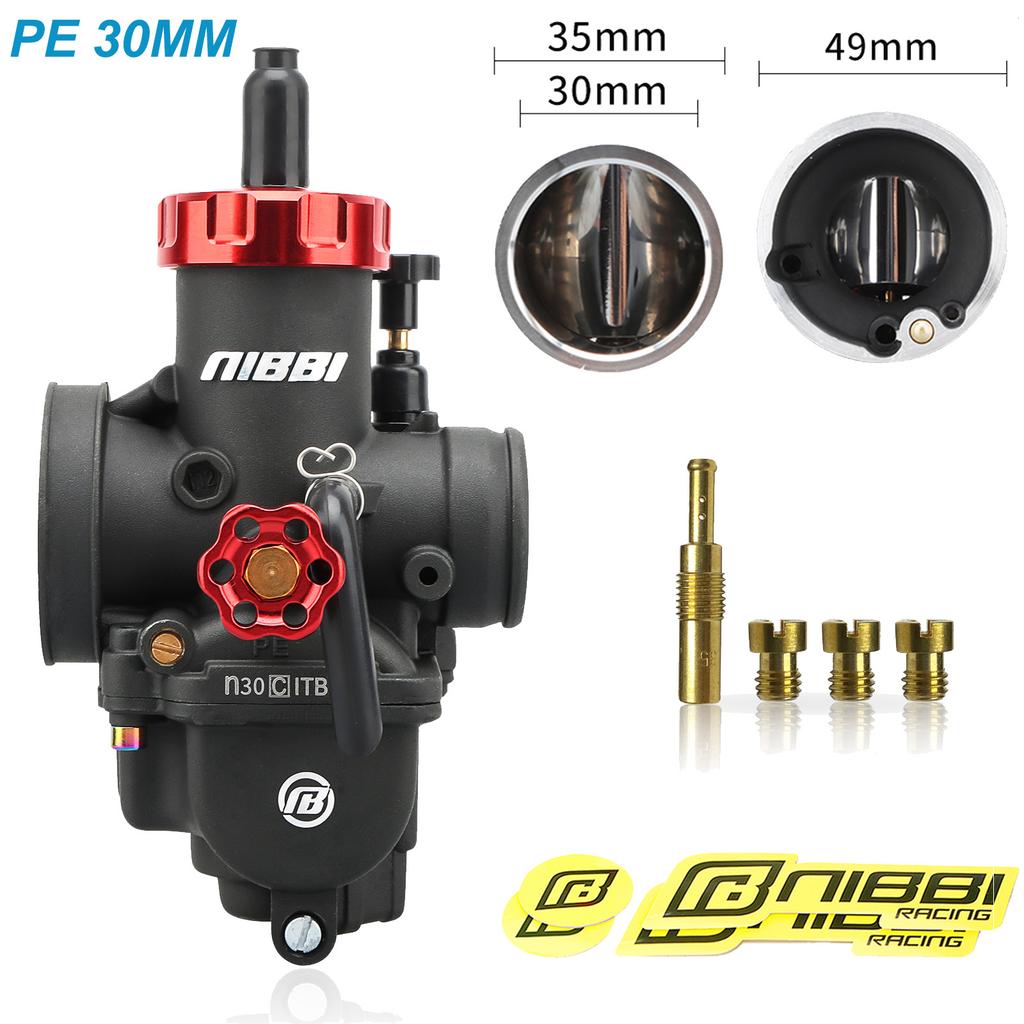 NIBBI PE 24/26/28/30mm Carburetor Motorcycle 2T 4T Engine Carburetors with Main Jets for Yamaha Suzuki Honda Pitbike Modify Part