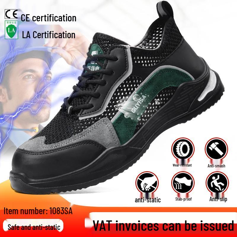 Herren Sicherheitsschuhe mit Stahlkappe - Atmungsaktiv, Abriebfest, Antistatisch, Stoßfest und Durchtrittsicher