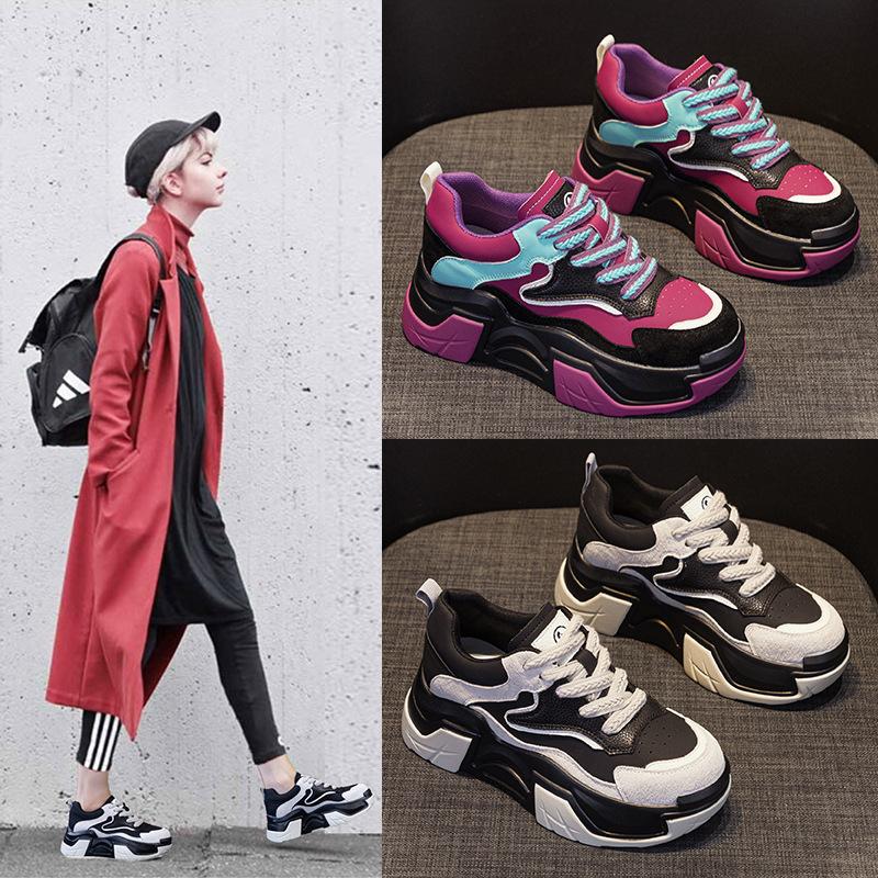 2025 autumn new little white shoes female student sports shoes Internet celebrity casual fashion dad shoes versatile thick sole