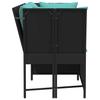 Garden Sofa with Cushions Black Poly Rattan
