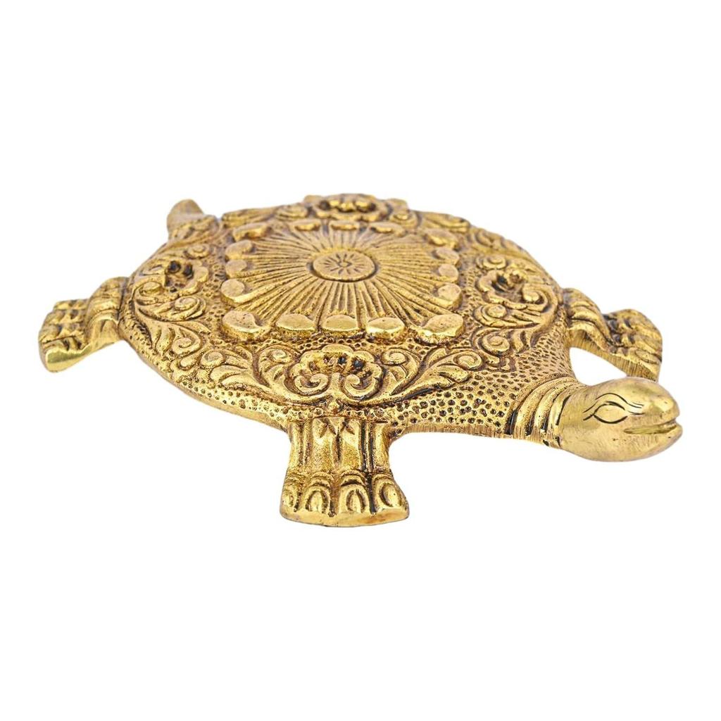 Antique Brass Turtle Showpiece for Good Luck, Prosperity & Vastu Positive Energy | Elegant Home, Office & Pooja Décor Gift