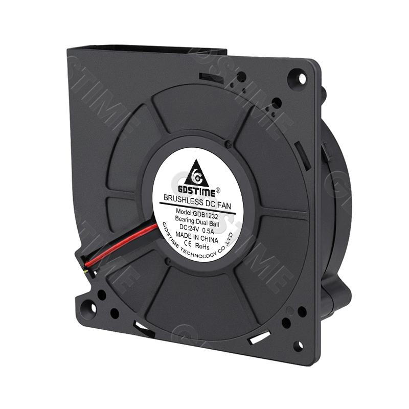 Gdstime 120MM Fan 24V DC Brushless Centrifugal Turbo Blower 120MM*32MM Dual Ball Cooler for BBQ Grill,Industrial Cooling