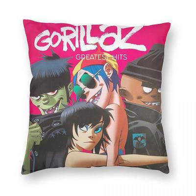 Music Prints Gorillaz Square Pillowcase Pillow Cover Cushion Zip Decorative Comfort Throw Pillow for Home Sofa