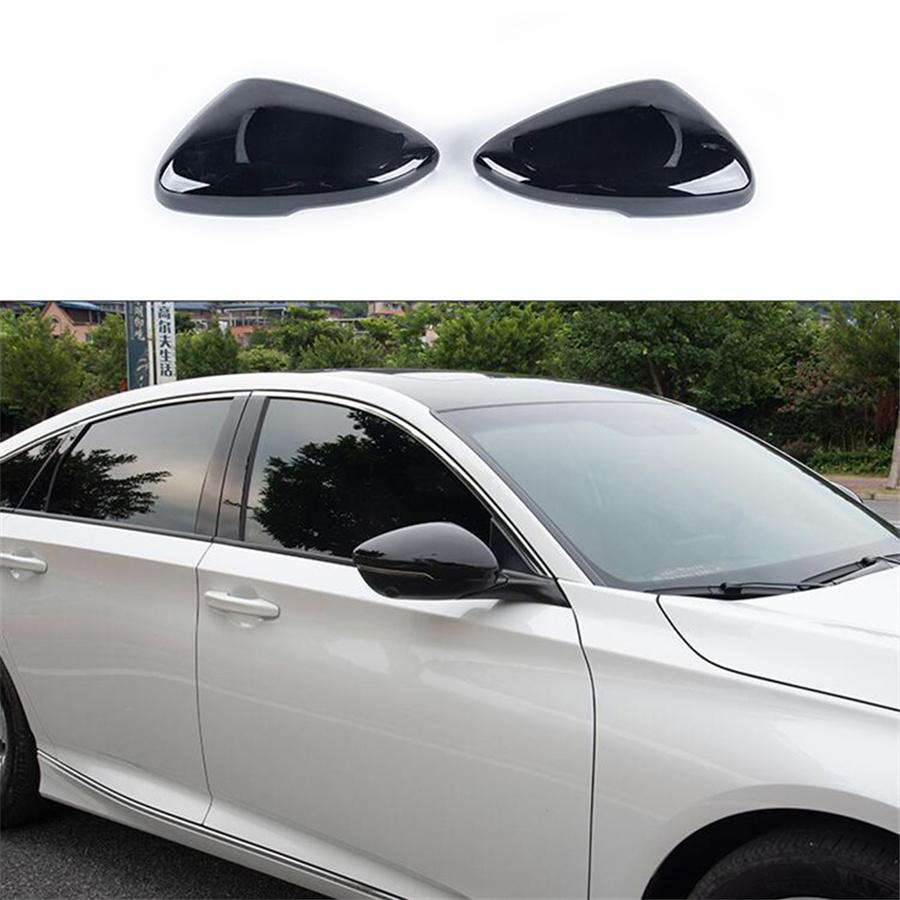 Baking Varnish Black Abs Rearview Side Mirror Cover For Honda Accord 2018-2021