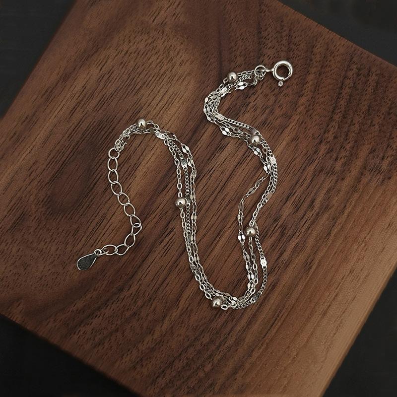 New 925 Sterling Silver Multi-layer Bracelet Simple Style Charming Woman Bracelet Birthday Party Gift Exquisite Jewelry