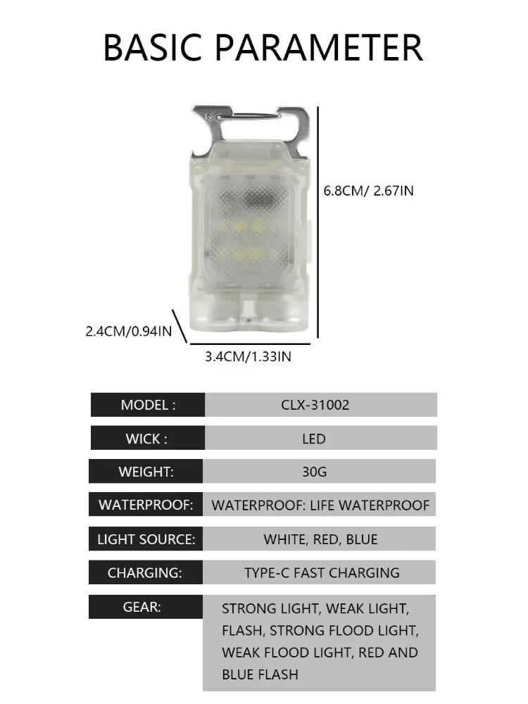 Keychain LED Light Magnetic Flashlight Multi-Function Charging Mini Portable Light Maintenance Portable Ultra-Bright Work Light