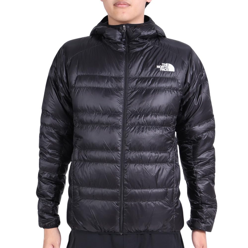 The North Face Light Heat Size O Men's Hoodie, Water-Repellent, Warm, Cold-Weather, Lightweight, Anti-Static, Black,