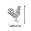 Cute Colour Rooster Brooch Pin For Women Enamel Animal Corsages Crystal Cock Jewelry Pins Gift