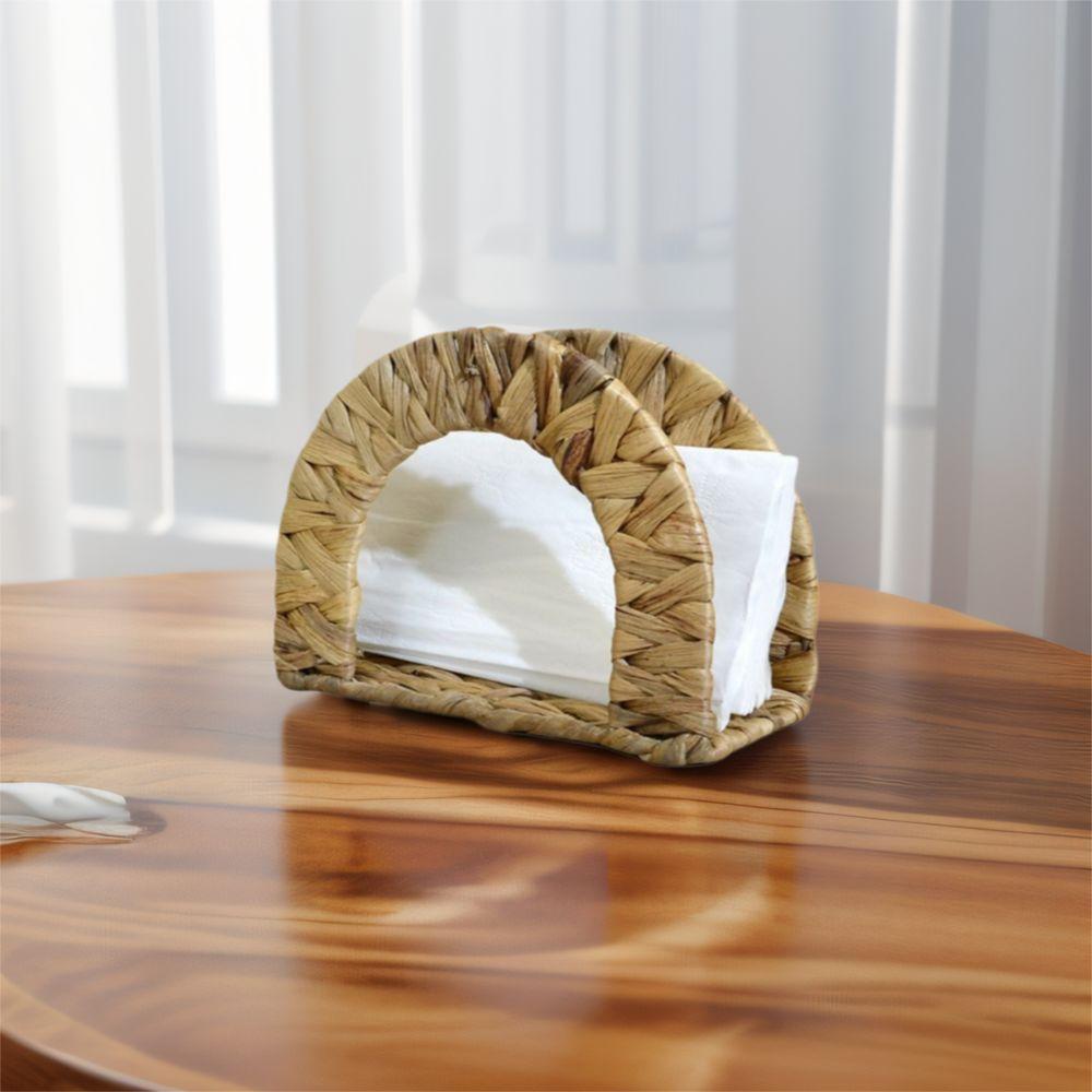Handmade Woven Napkin Holder Decorative Vertical Paper Storage Rack Restaurant