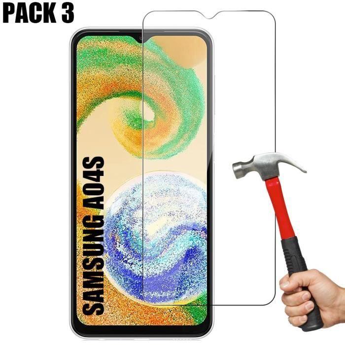 Film de protection en verre trempé - Samsung - A04s - Pack de 3 - Résistance 9H - Installation facile