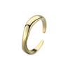 Foxanry Minimalist Wedding Ring for Women Couples Creative Geometric Smooth anillos Jewelry Gift Size 17.3mm Adjustable