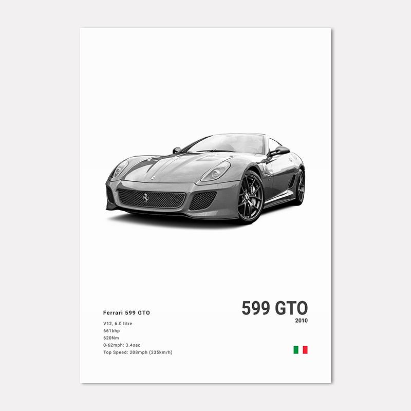 Famous Cars 812 458 296 Canvas Wall Art Print Poster 599XX SP3 F8 Decoration Mural Modern Home Decor Birthday Gift Unframed