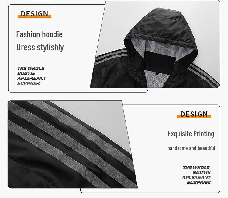 Unisex Korean-Style Hooded Windbreaker for Autumn/Spring - Casual Loose Fit, Plus Size, Ideal for Couples