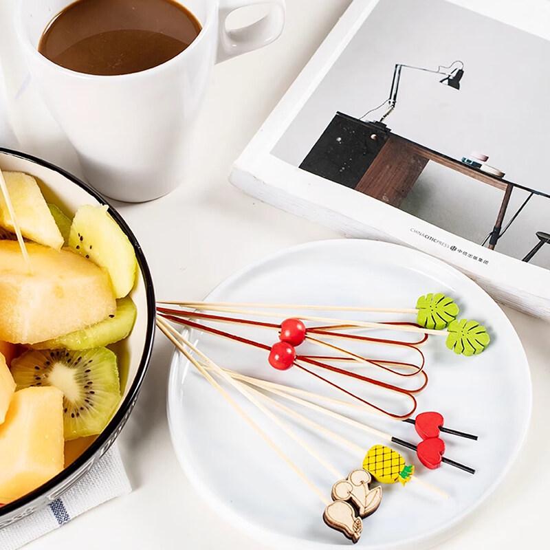 ZISIZ Disposable Bamboo Fruit & Cocktail Picks