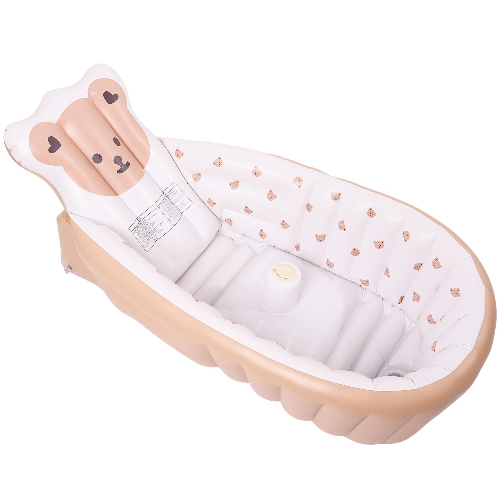 

PVC Inflatable Baby Bathtub Non Slip Toddler Bath Tub Soft Comfortable Travel Shower Basin Ergonomic Baby Bath Tub for Newborn 41.34x22.83x17.3inch хакі