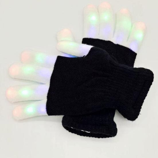 1 Pereche Mănuși LED Luminoase pentru Adulți Copii Recuzită Petrecere Tricotate