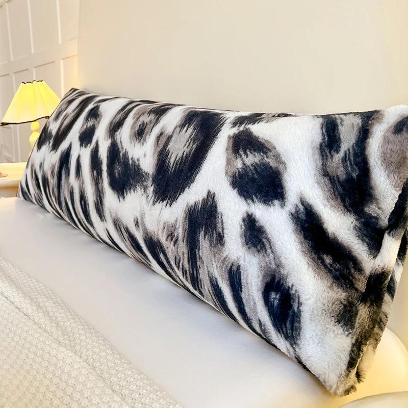 120/150/180cm Long Pillowcase Thick Plush Print Couple Lover Double Pillow Cover Home Sleeping Body Pillow Cover Home Decor