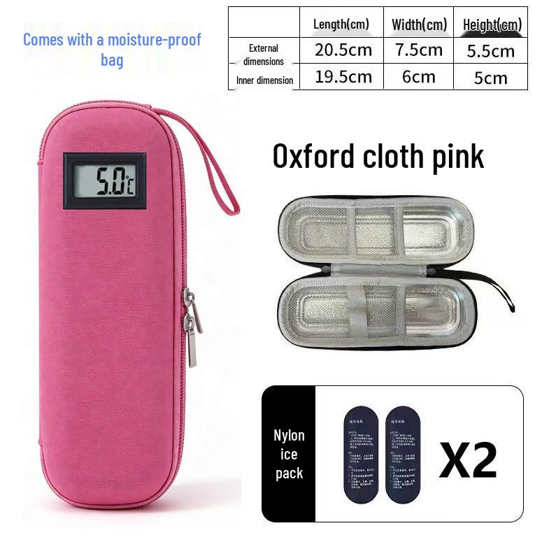 Portable Insulin Cooler Bag with Ice Packs and Cold Compress