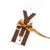 Men Kids Yellow Khaki Brown Suspender Bowtie Set Elastic Adjustable Y-Back Braces Straps Daily Father-Child Braces Accessory