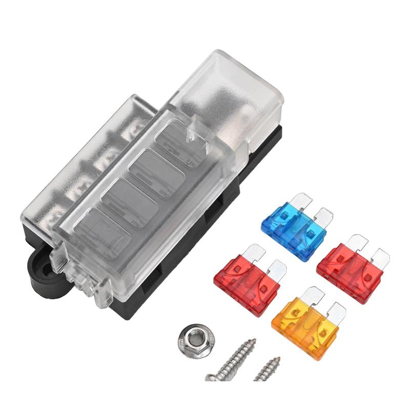 4 Gang Fuse Box Positive Block Perfect Solution for Automotive and Marine Electrical Systems with For ATO ATC Compatibility