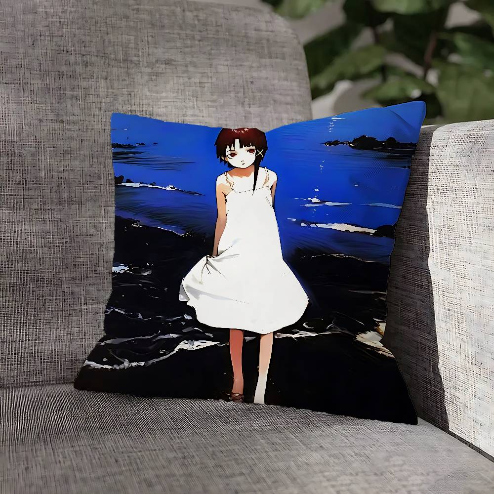 Lain Iwakura S-Serial Experiments Pillow Case For Sofa Decor Car Office Room Printing Cushion Cover Decorations and Protector