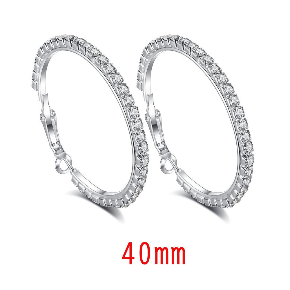 

Sparkle Big Circle Hoop Earrings For Women Men Simple Style Bride Wedding Party Earing Copper Color Zircon Zircon Gift KAE369