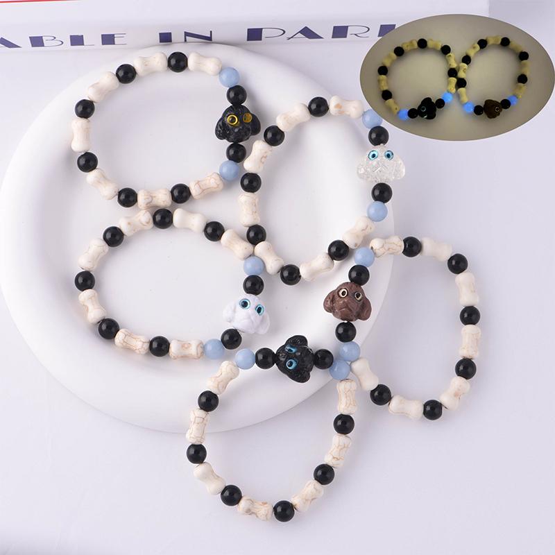 Niedliche Cartoon-Leuchtkatzen-Armbänder für Frauen und Männer, bunt, vielseitig, Perlen, Paar-Armband, Schmuck, Zubehör, Geschenke