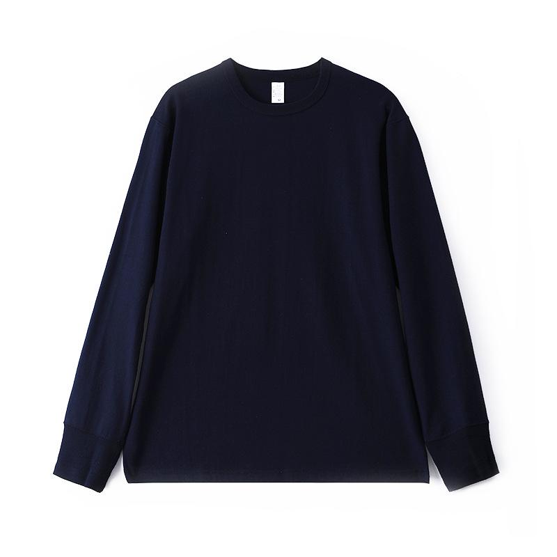 Men s Customized Seamless Combed Cotton Long Sleeve Crew Neck Base Layer T-shirt XL