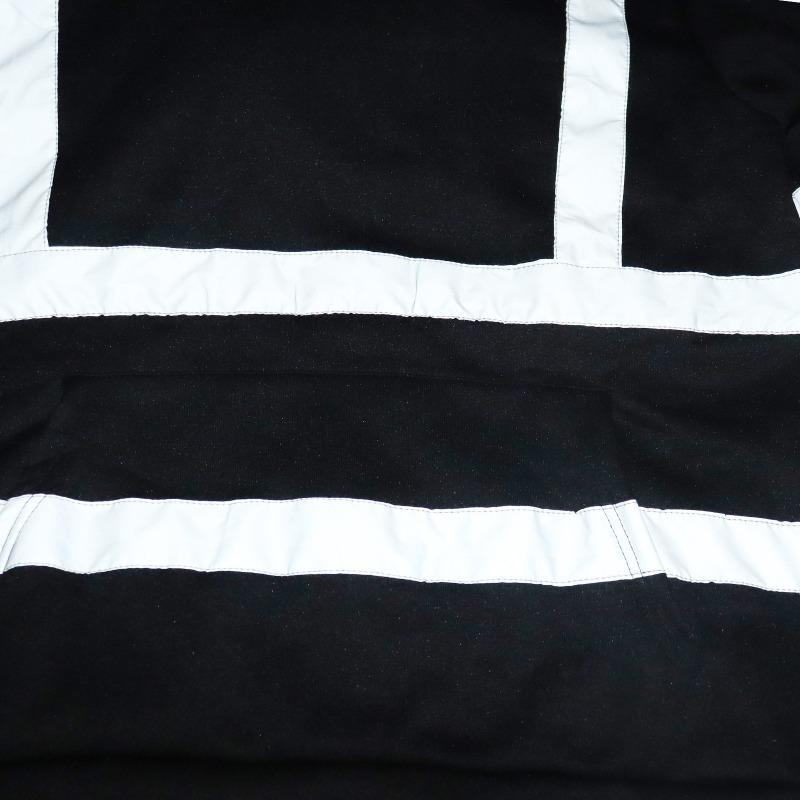 Men Reflective Stripe Drawstring Hooded Sweatshirt With Kangaroo Pocket