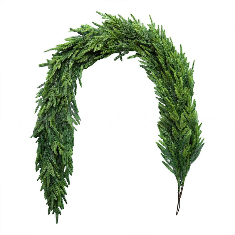 

180cm Artificial Plant Christmas Wreath Pine Needle Rattan Decoration Fireplace Table Holiday Ornaments Home Decoration зелений
