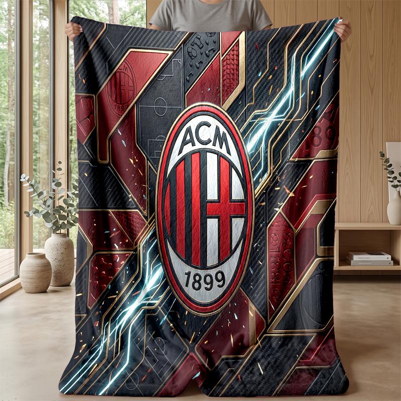 AC Milan Theme blanket Soft Flannel Blanket Plush Throw Blanket Cozy Sofa Bed Blanket for Home Decor