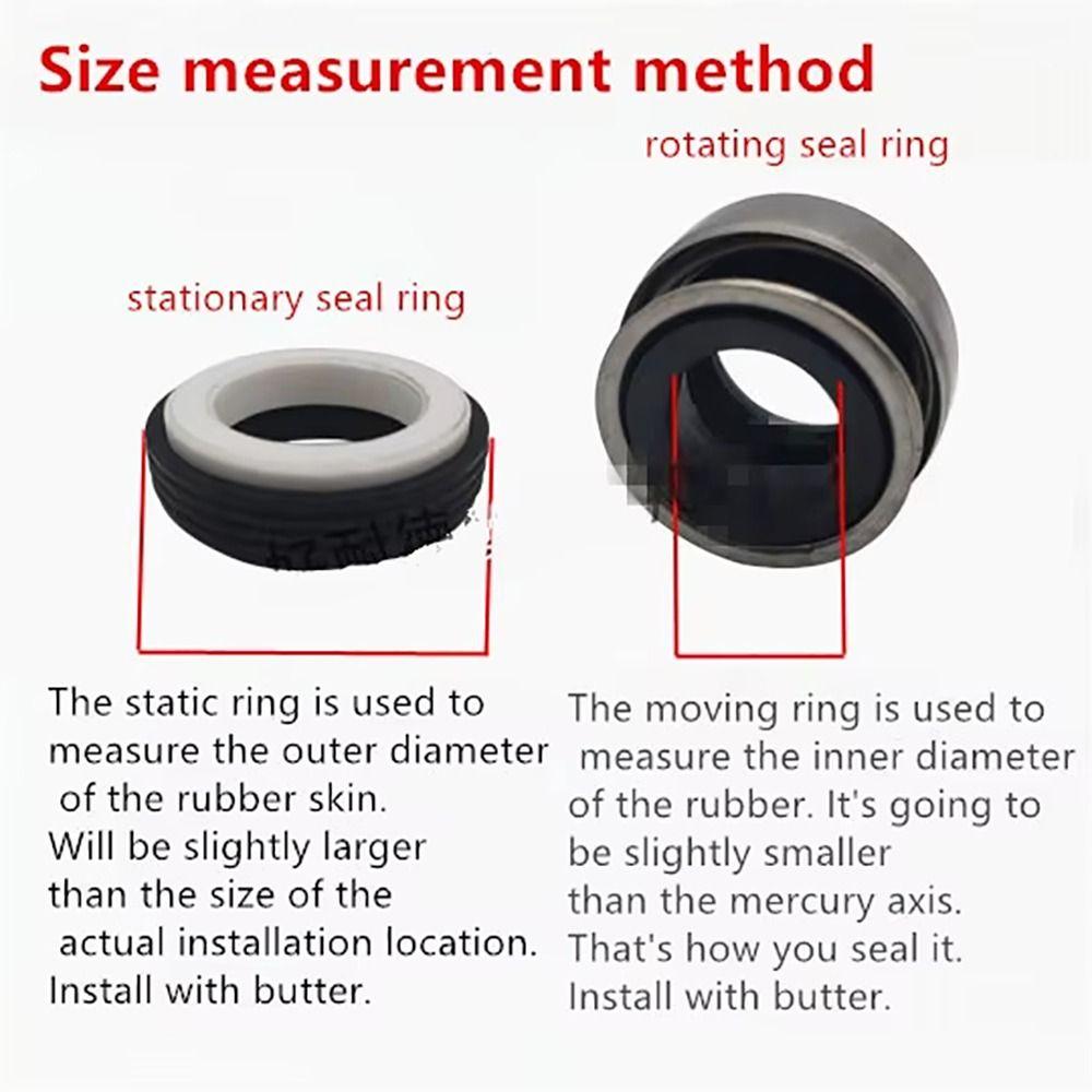 1Pcs 301 Series Mechanical Shaft Seal 8/10/12mm O Shape Water Pump Washer Ceramic Carbon Rubber Circulation Pump Seal