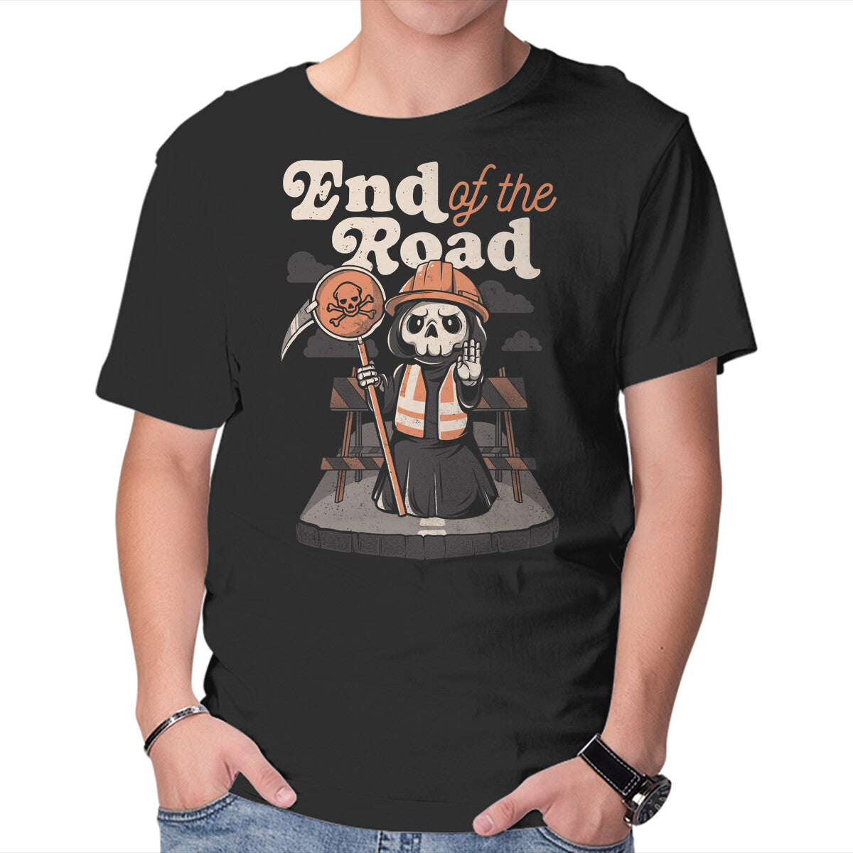 Unisex Crew Neck T-Shirt End Of The Road Graphic Short Sleeve Casual Tee XXL